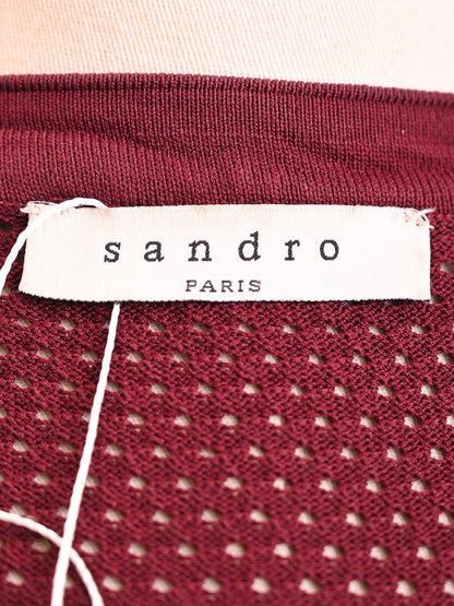 Excellent Sandro Burgundy Dress &amp; Jacket Set Size M Women Viscose