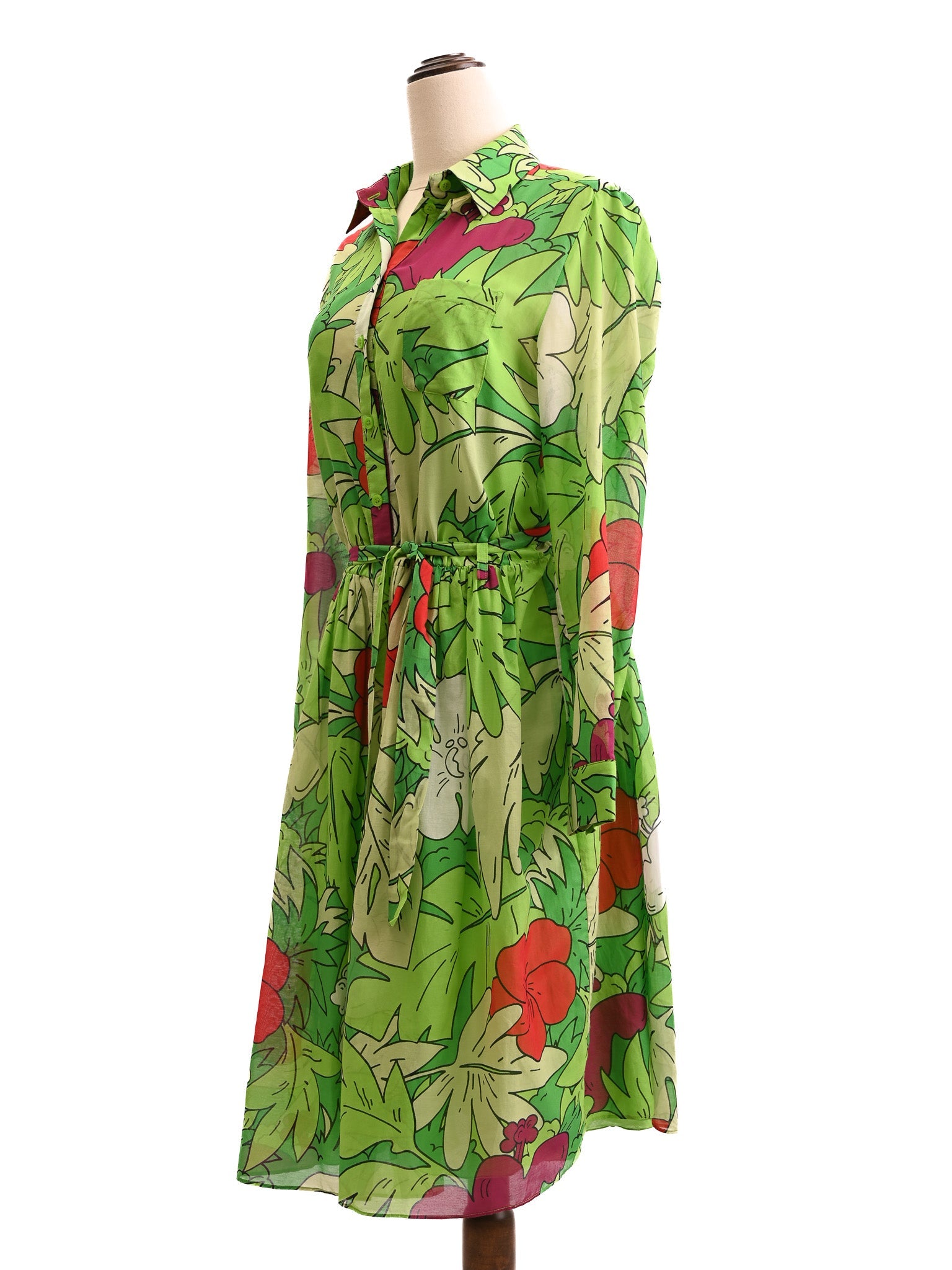 Excellent Moschino Dress Combined Tropical Print Size L