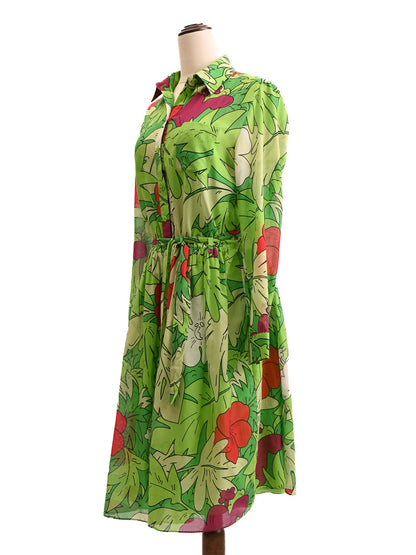 Excellent Moschino Dress Combined Tropical Print Size L
