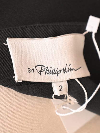 NEW 3.1 Phillip Lim Black Silk A-Line Skirt Size 2