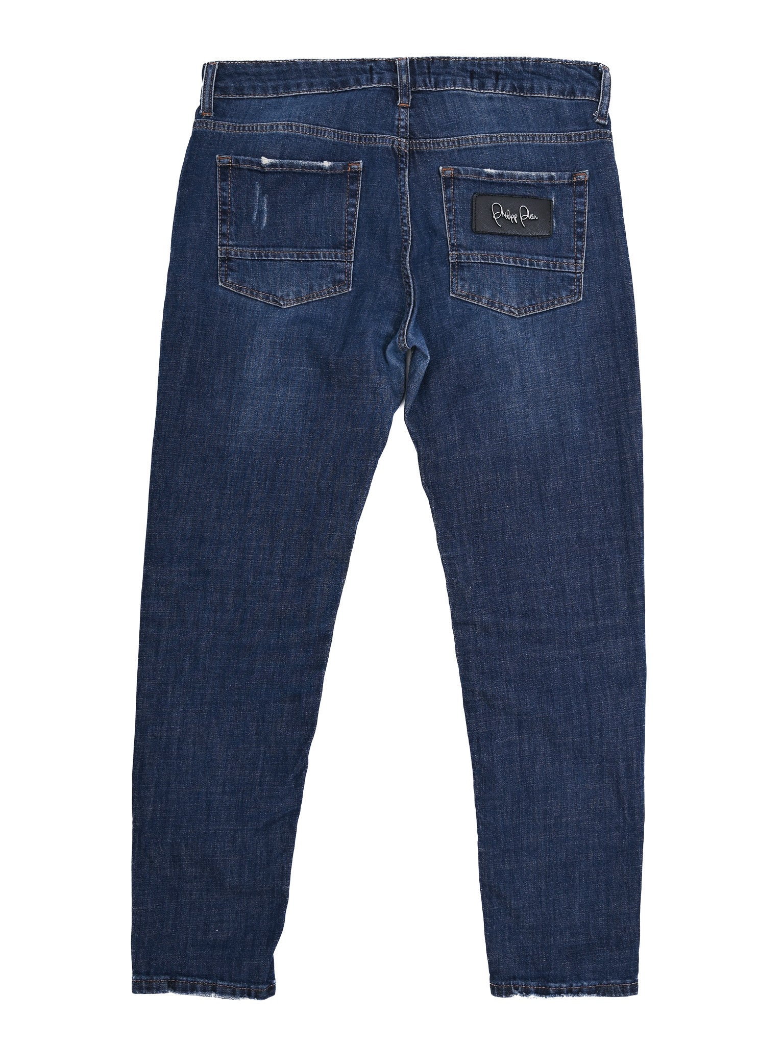 Excellent Phillipp Plein Blue Denim Jeans Size M with Distressing