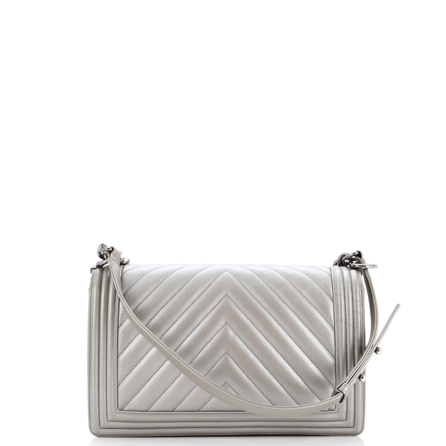 Chanel Boy Flap Bag Chevron Caviar New Medium