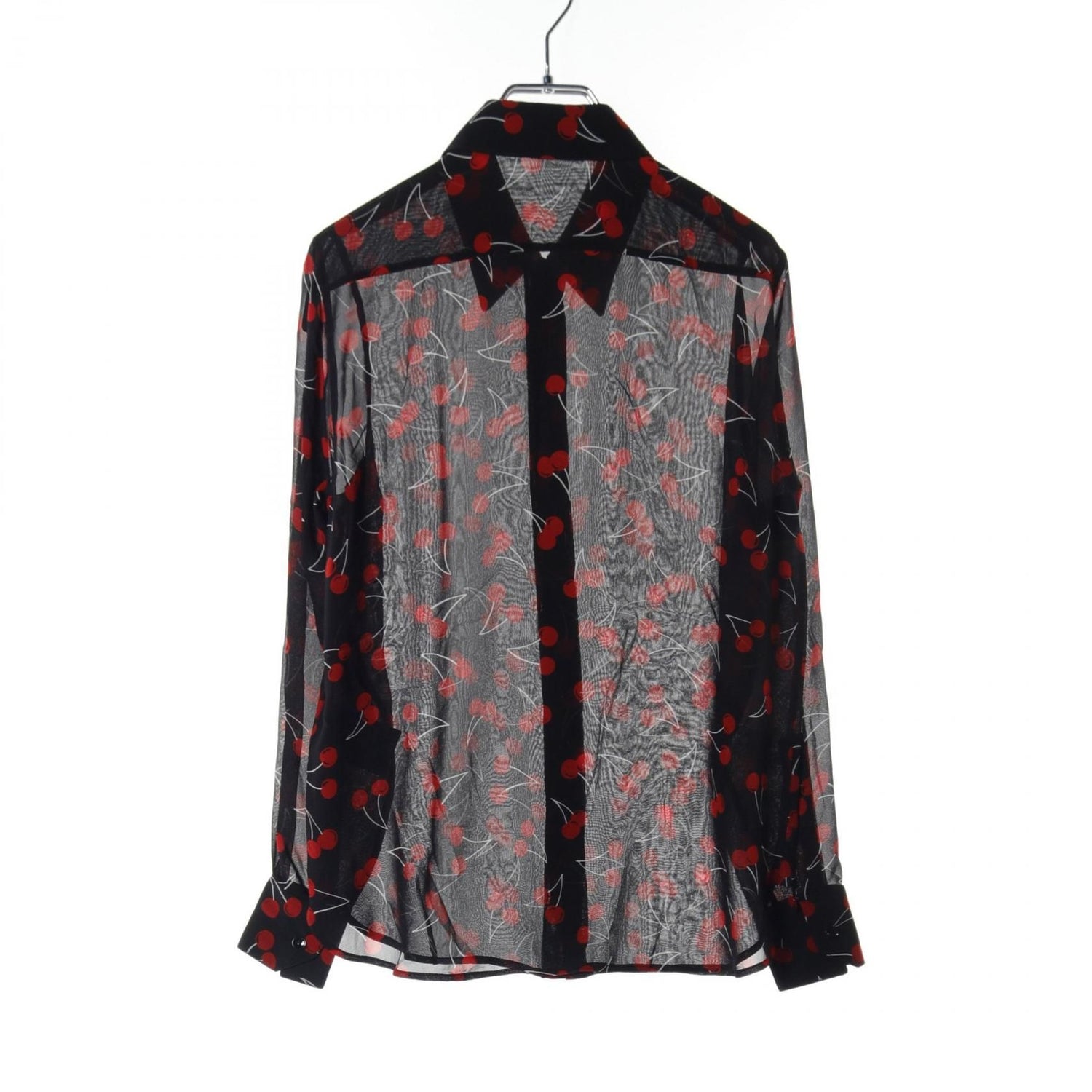 Saint Laurent Paris Blouse Black Red White Silk