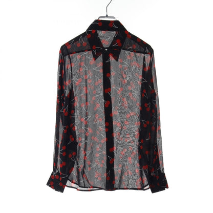 Saint Laurent Paris Blouse Black Red White Silk