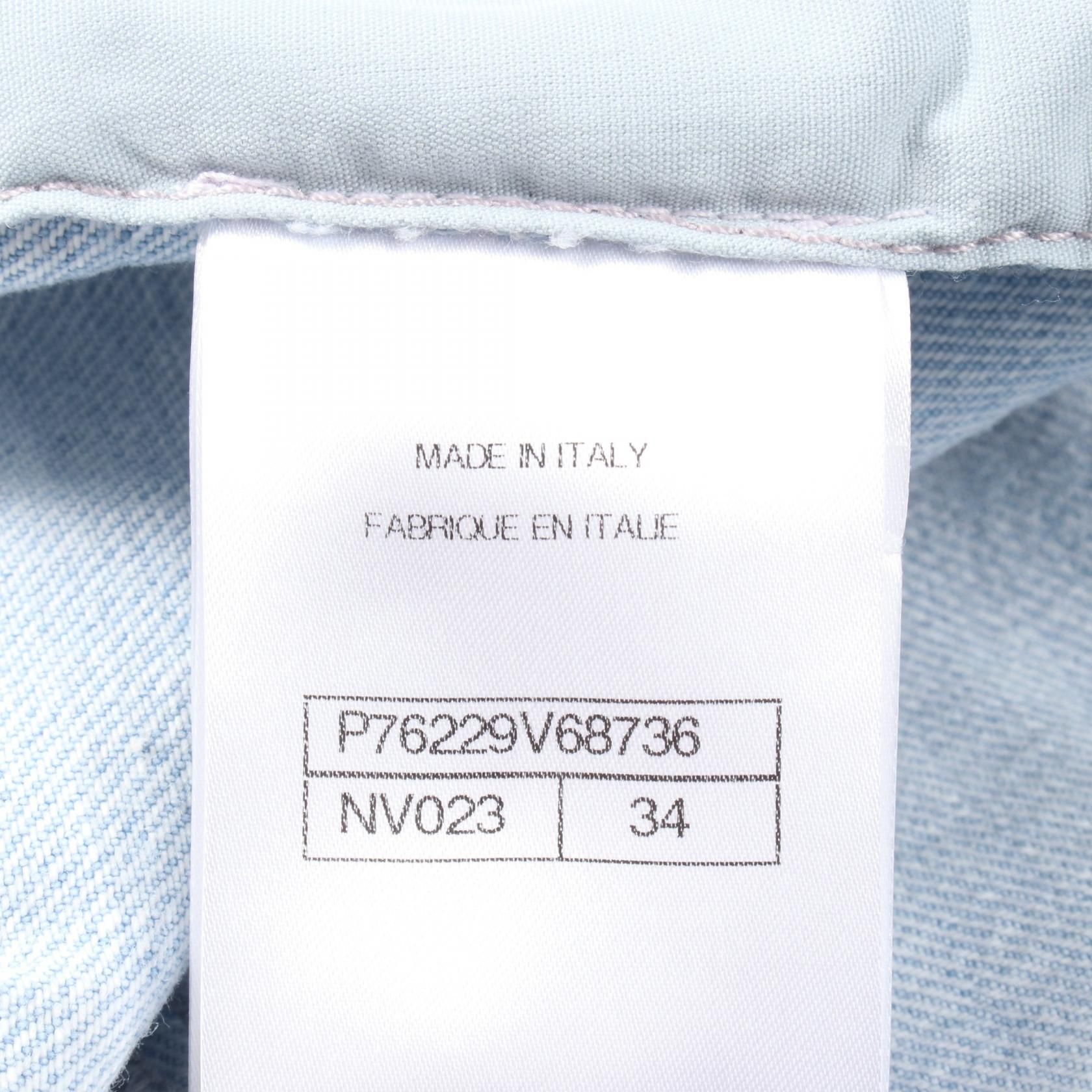 Chanel Blue Denim Pants Cotton P 76229v 68736