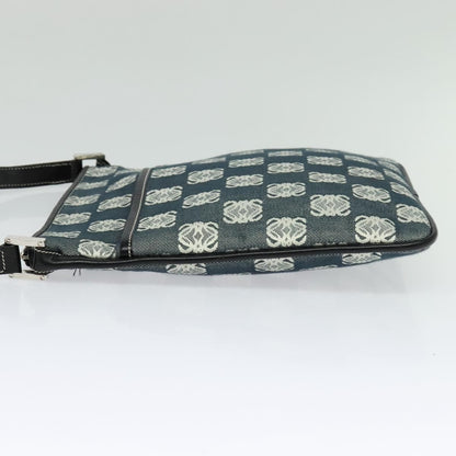 Loewe Anagram Shoulder Bag Canvas Gray Black Silver Auth
