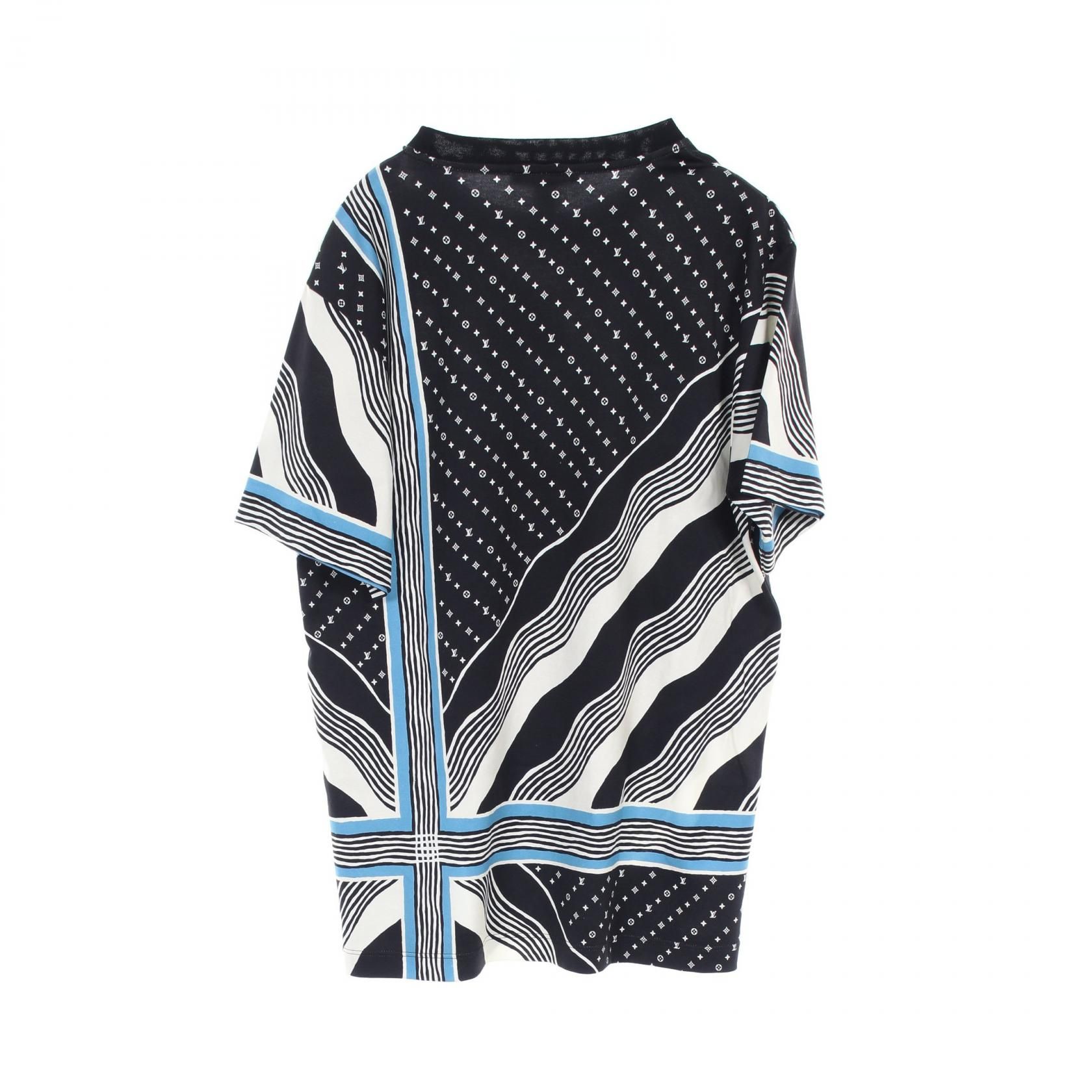 Louis Vuitton Lv Chain Contrast Trim Monogram Black Beige Blue T-shirt