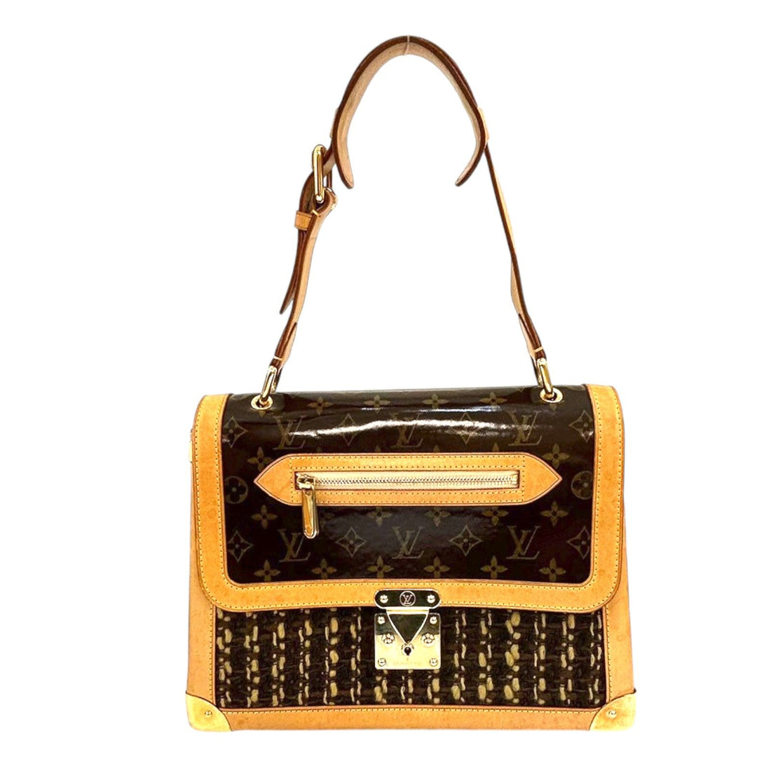 Louis Vuitton Tweddy Gm Shoulder Bag Tweed Brown (discoloration) M 92821