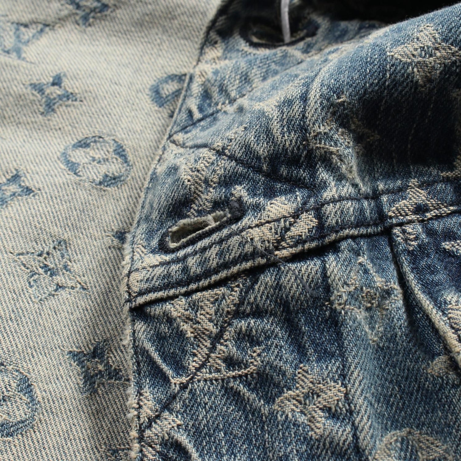 Louis Vuitton X Supreme Monogram Denim Jacket Hda 91wall Cotton Blue Mens 44