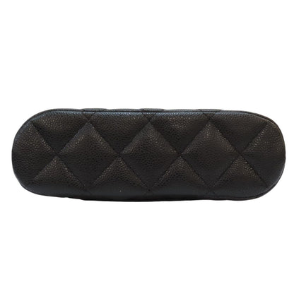 Chanel Classic Clutch With Chain Shoulder Bag Black Quilted Caviar