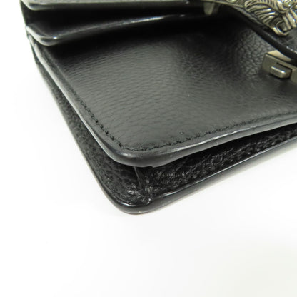Gucci Cowhide Leather Dionysus Silver Shoulder Bag Black Calfskin (cowhide) 421970 Caogn 8176