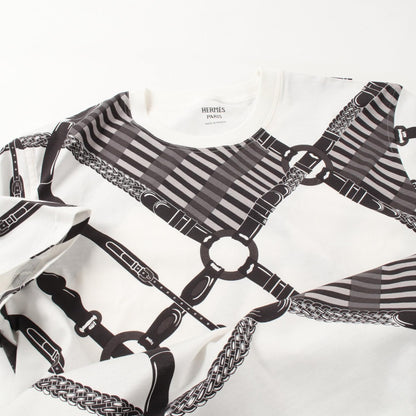 Hermes Coaching Remix Dress White Black Cotton 5e 4518de