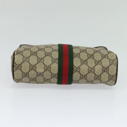 Gucci Gg Supreme Web Sherry Line Clutch Bag Pvc Beige Gold 84 01 012 Auth