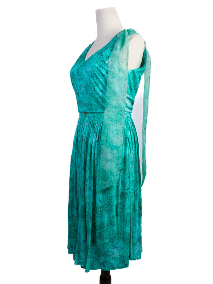 Excellent Class Roberto Cavalli Green Floral Dress Size M