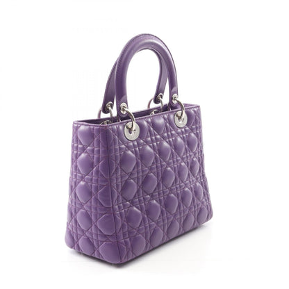 Dior Lady Dior Christian Dior Handbag Purple Leather Cal 44551