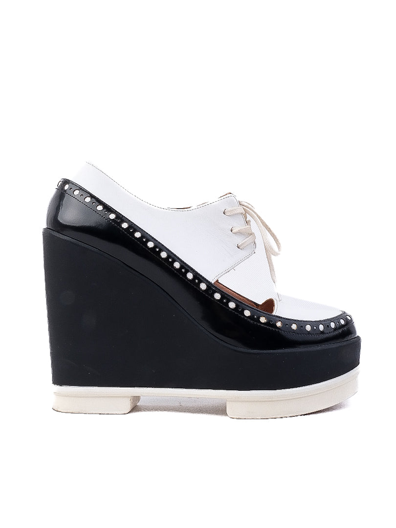 Excellent Robert Clergerie Platform Wedge Shoes Leather Size 36