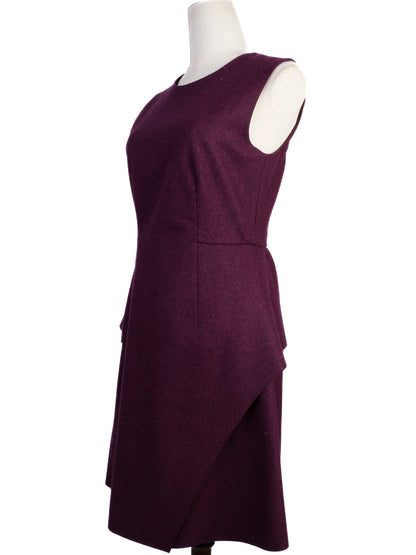 Excellent Sportmax Purple Wool Dress Size S with Peplum Detail