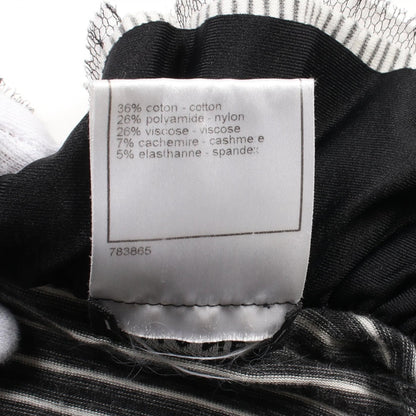 Chanel Black White T-shirt Cotton Nylon P 34294k 00963