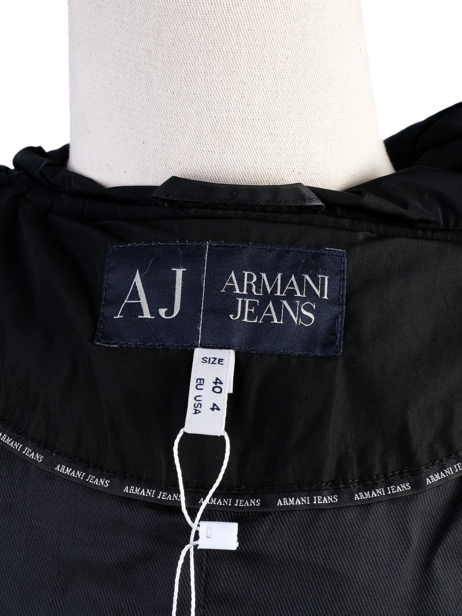 Excellent Armani Jeans Black Puffy Jacket Size S with Belt