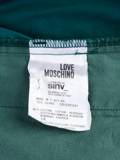 Excellent Moschino Green Polyester Dress Size M with Belt Detail