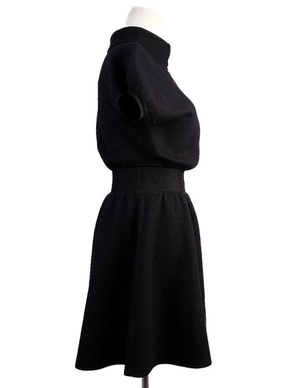 Excellent Emporio Armani Black Wool Dress Size 38