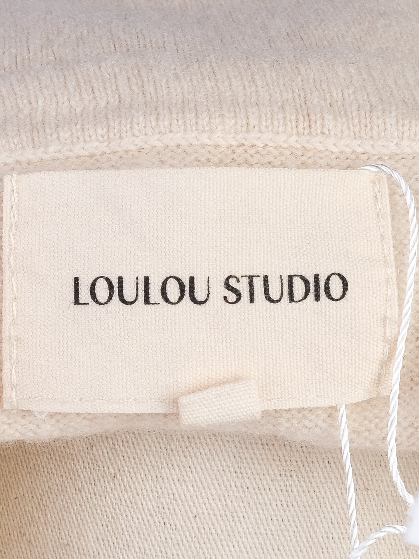 Excellent Loulou Studio White Cashmere Sweater Short Sleeve