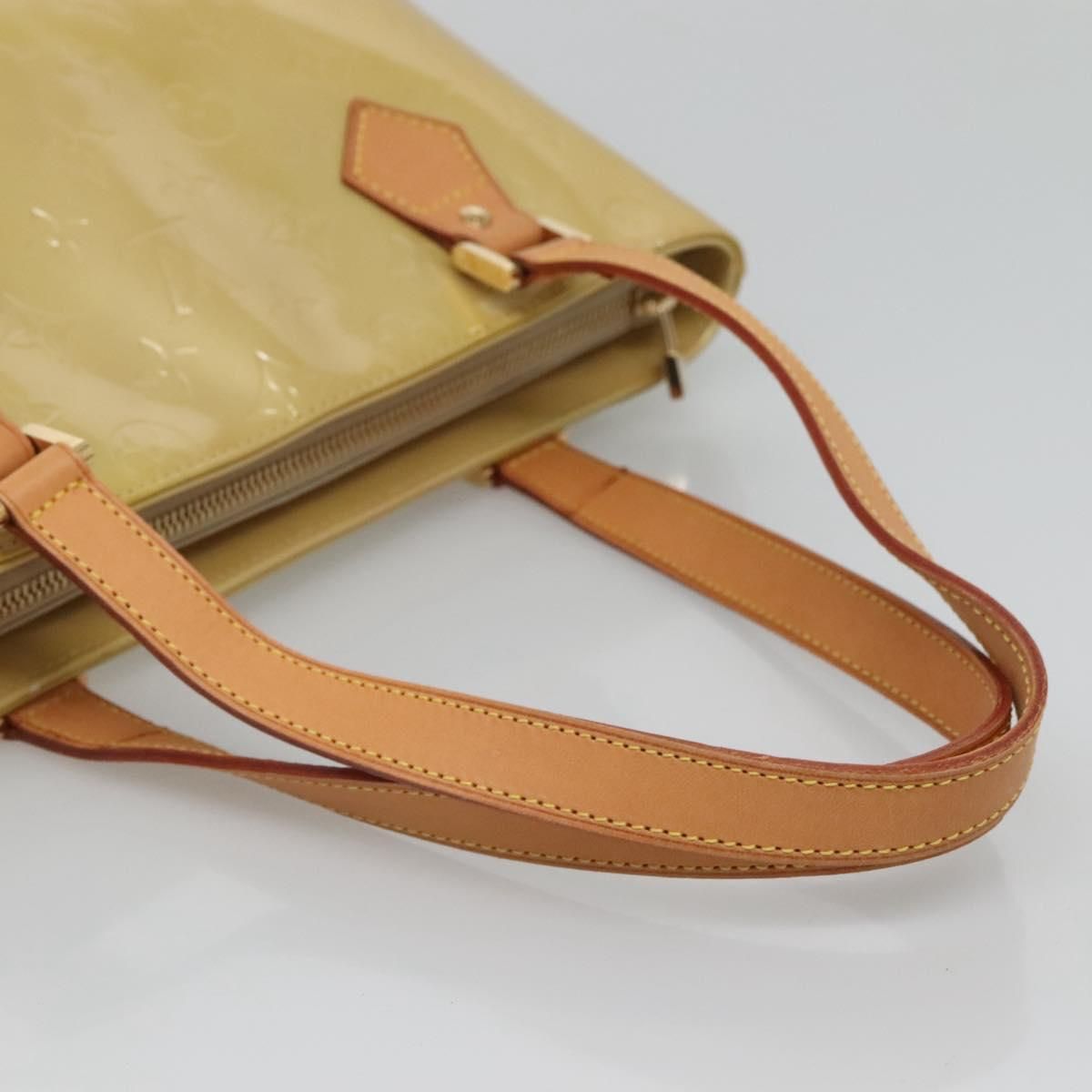 Louis Vuitton Vernis Houston Hand Bag Beige M 91004 Lv Auth
