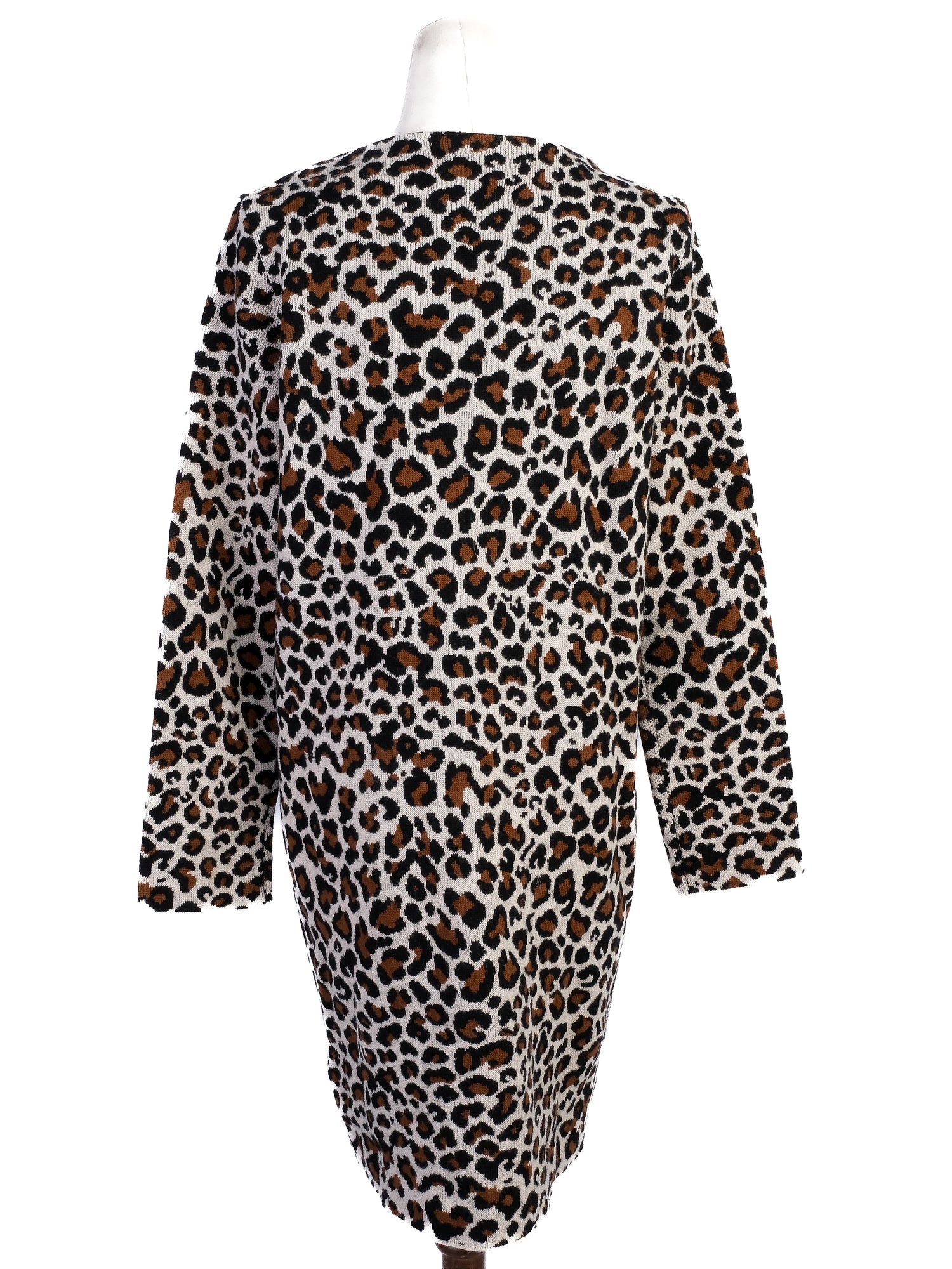 Excellent Max Mara Leopard Print Wool Dress Size L - Women&