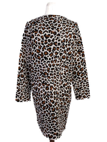 Excellent Max Mara Leopard Print Wool Dress Size L - Women&