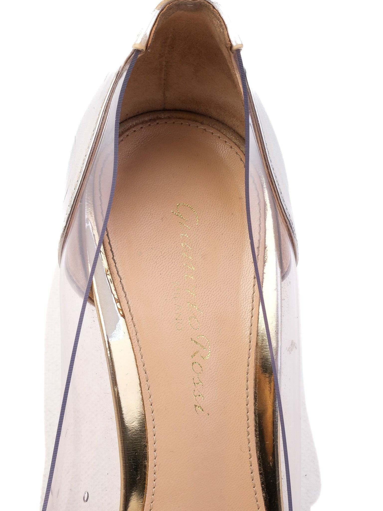 Excellent Gianvito Rossi Gray Leather High-Heeled Shoe Size 37