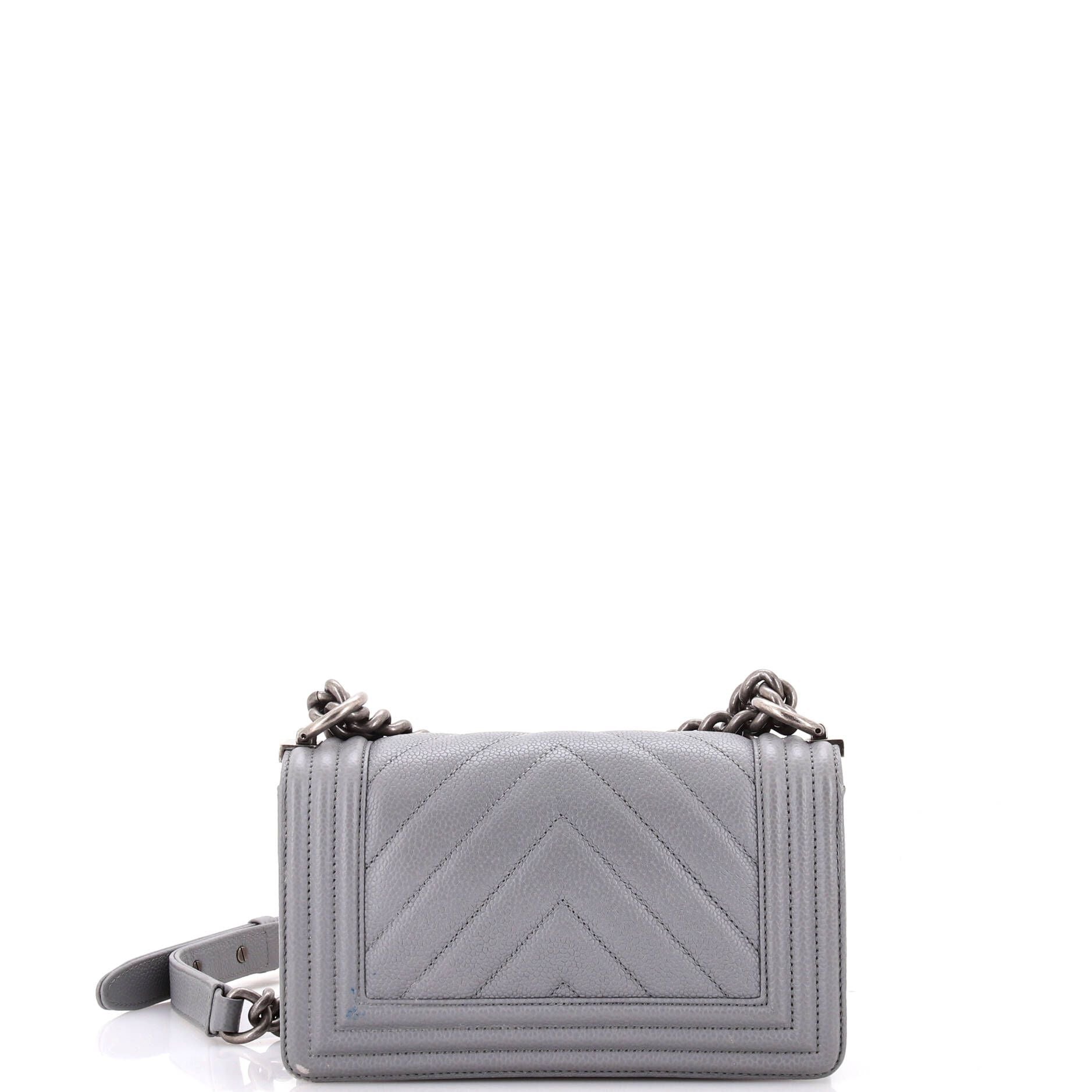 Chanel Boy Flap Bag Chevron Caviar Small