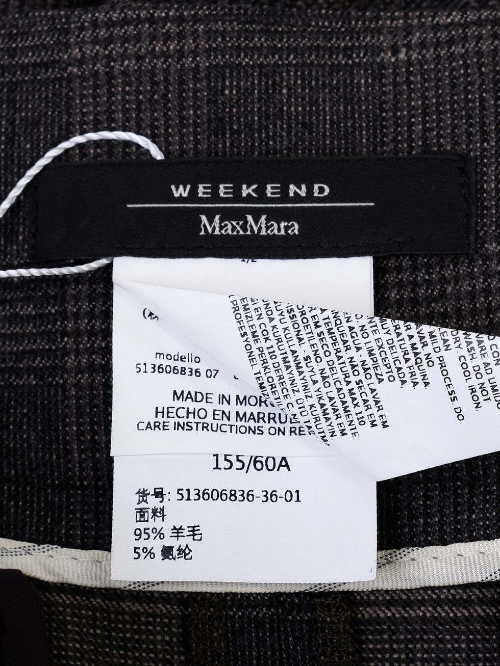 Excellent Weekend MaxMara Gray Wool Wide-Leg High-Waisted Pants XS