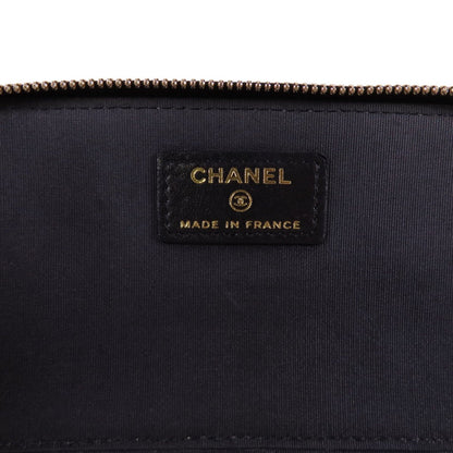 Chanel Black Sheepskin Leather Vanity Case Hand-handed Shoulder Bag 2way Shoulder Bag Lambskin (sheep Leather)