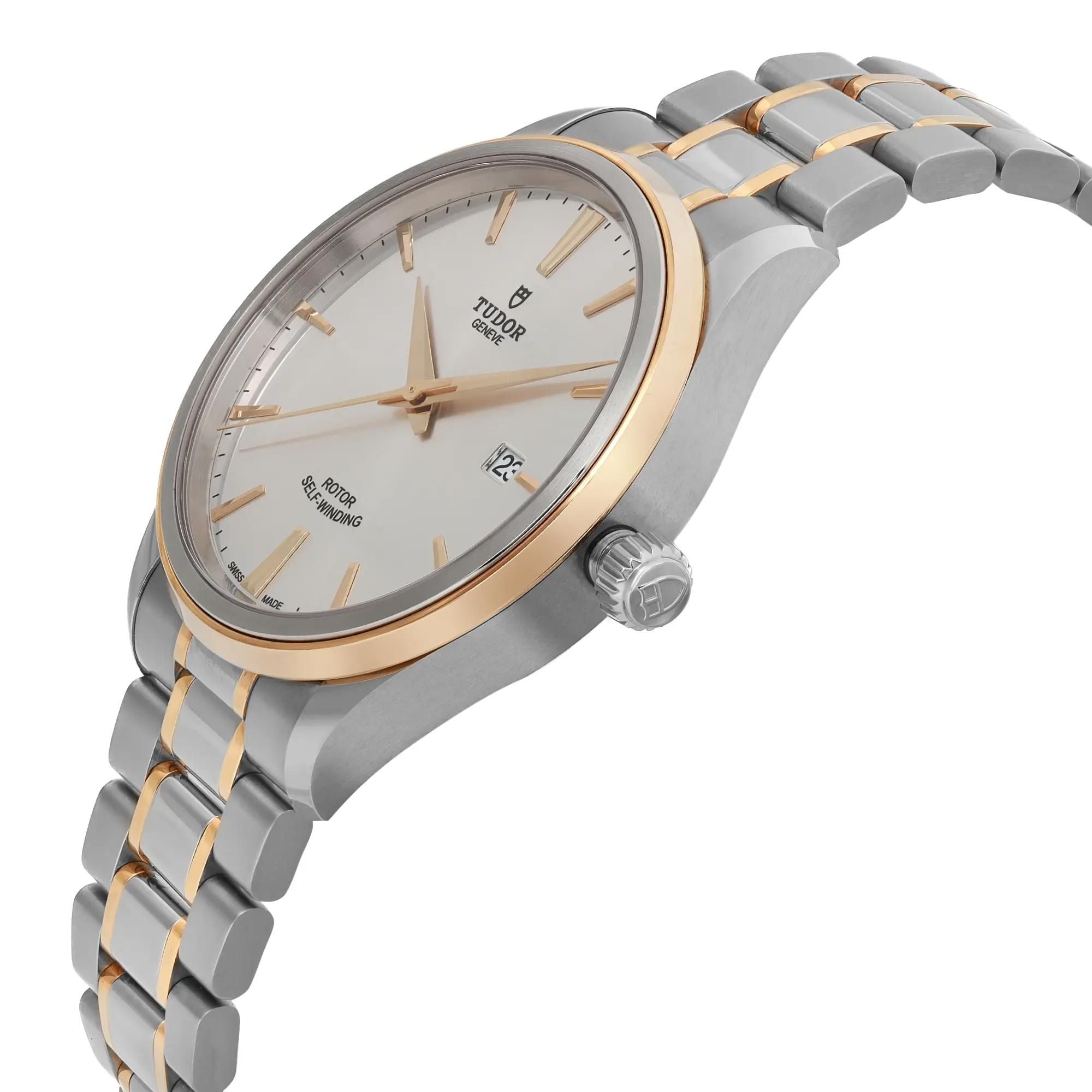 Tudor Style 41mm Gold Steel Silver Dial Men Automatic Watch 12703-0002