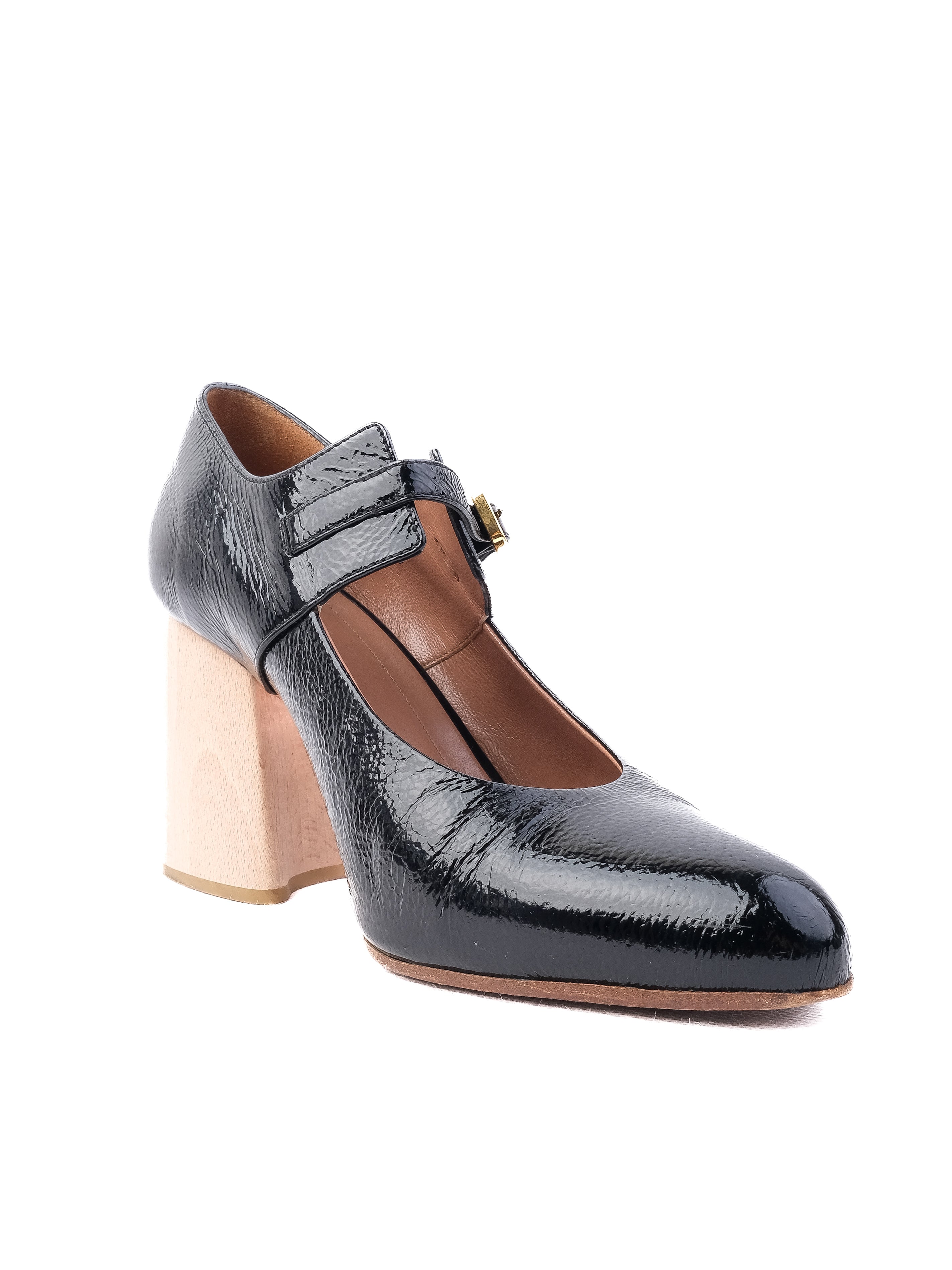 Excellent Marni Black Leather Mary Jane Pumps Size 38