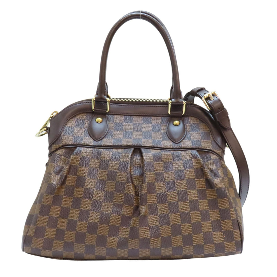 Louis Vuitton Trevi Pm Shoulder Handbag Damier Ebene Brown N 51977
