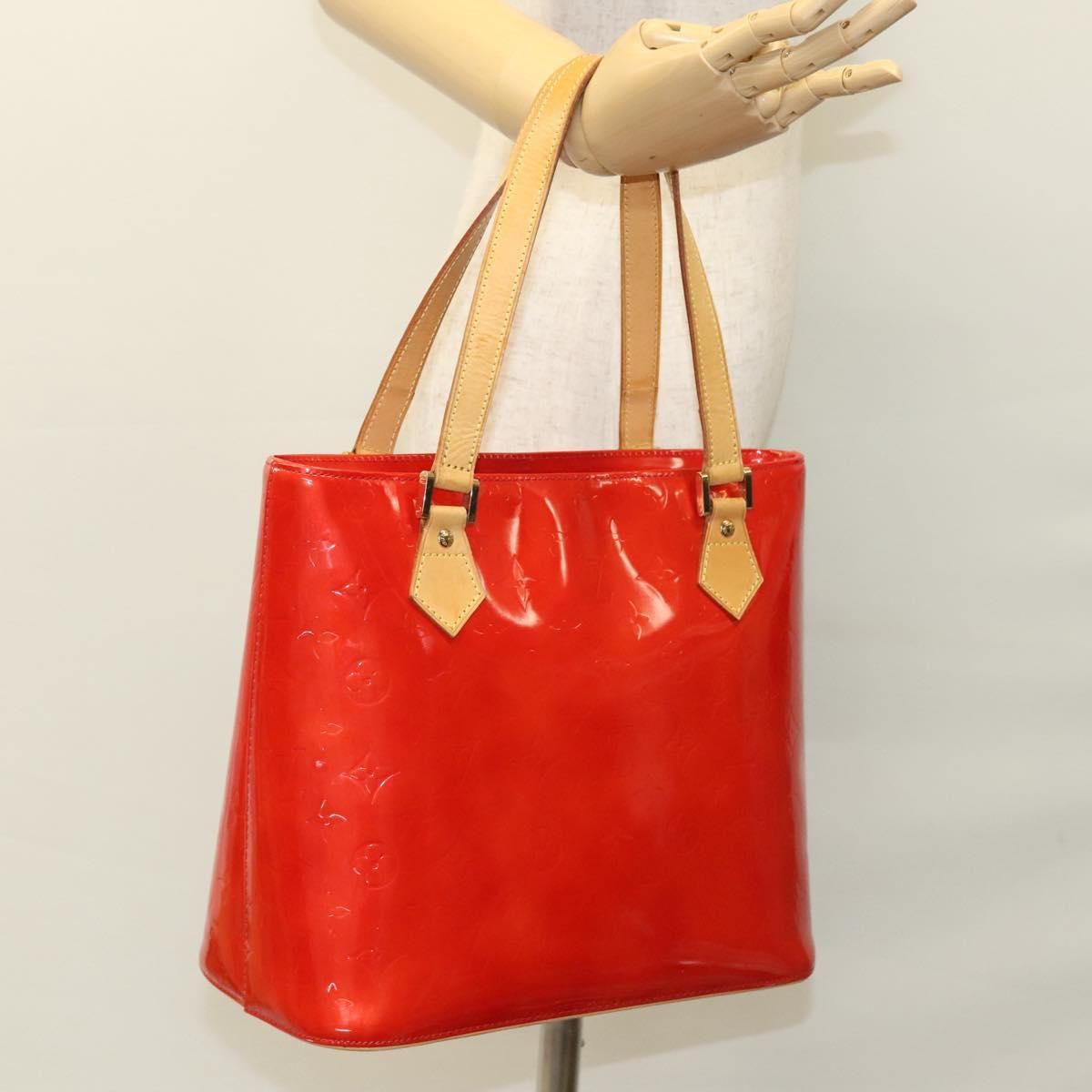 Louis Vuitton Vernis Houston Hand Bag Red M 91092 Lv Auth