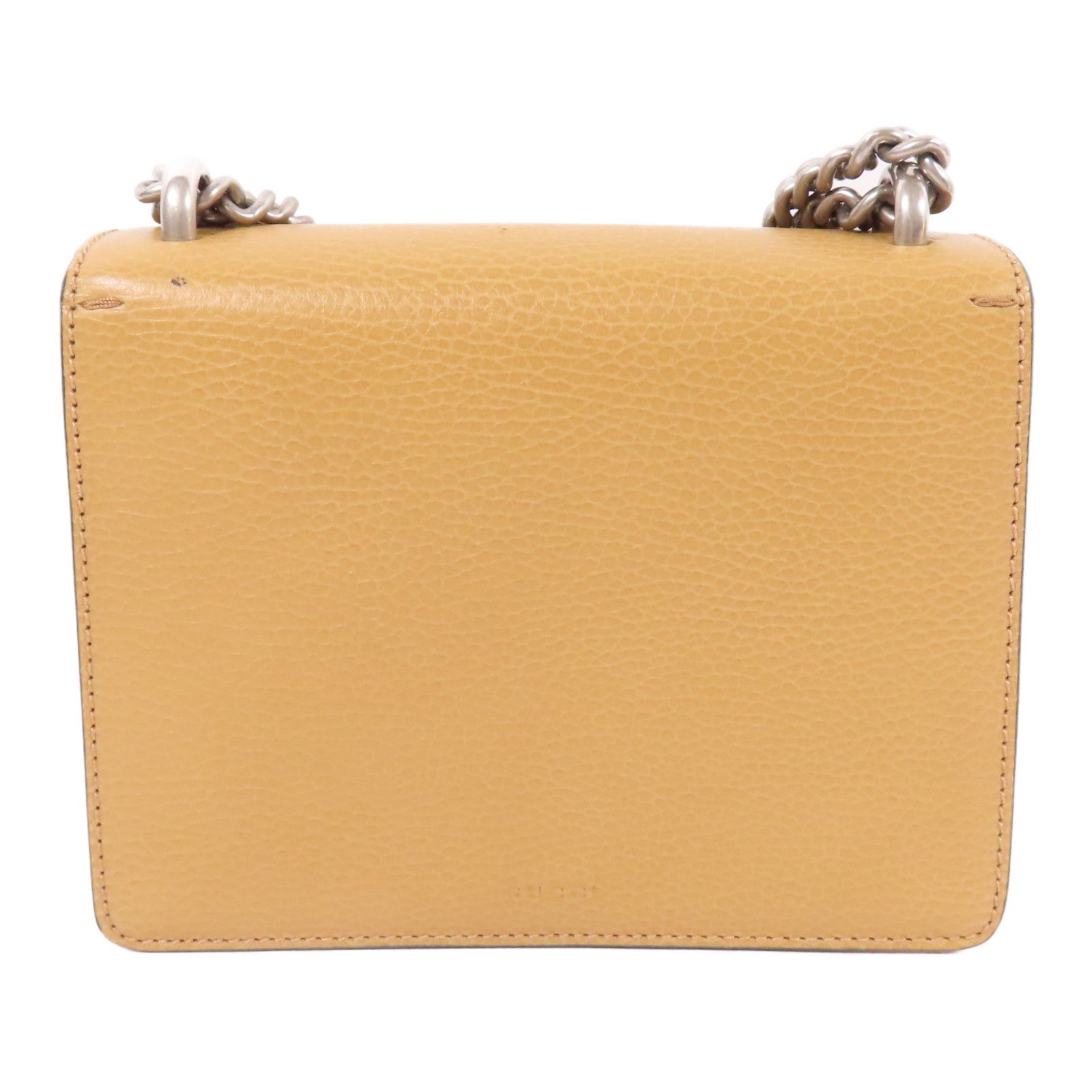 Gucci Cowhide Leather Dionysus Silver Shoulder Bag Brown Beige Calfskin (cowhide) 421970 Caogn 2893