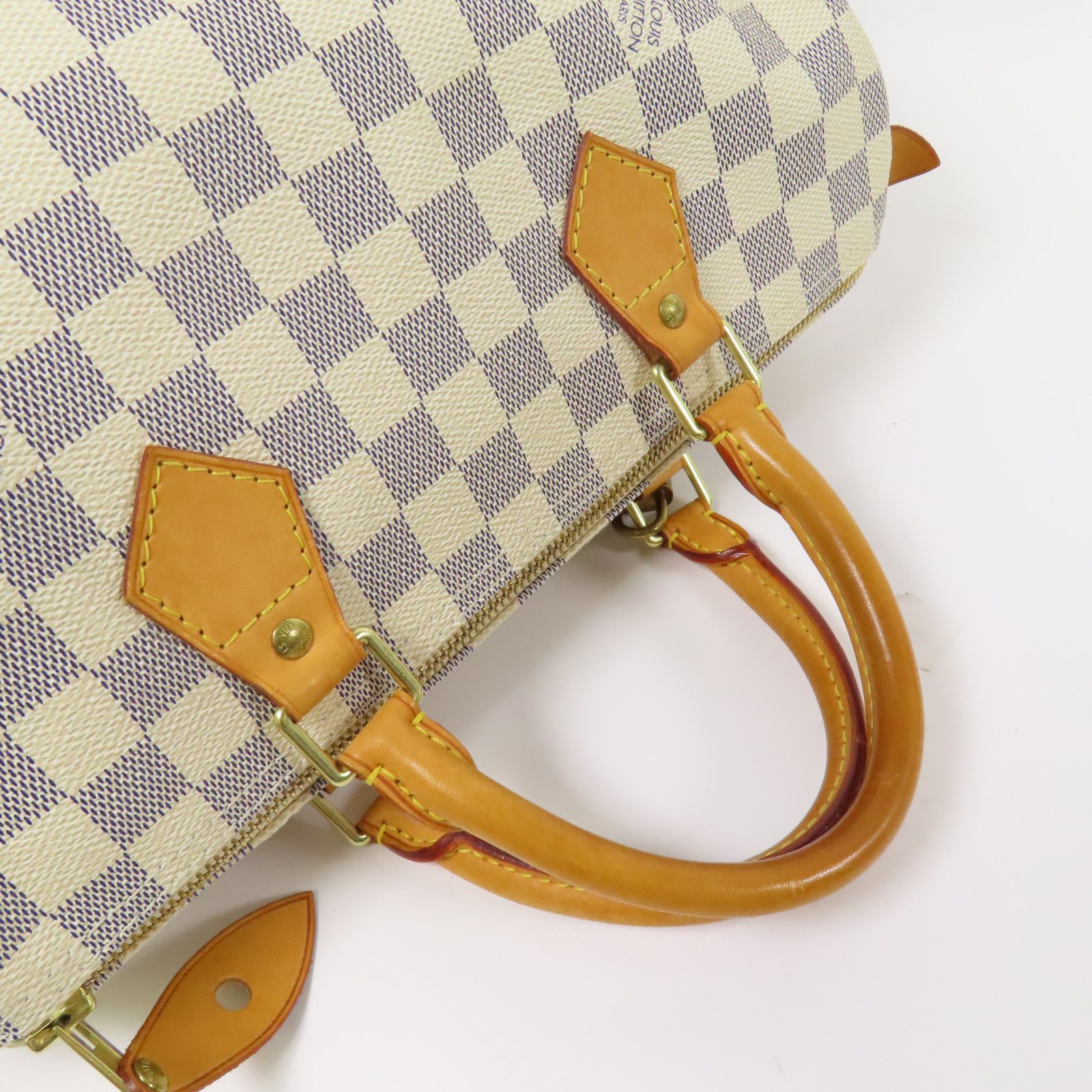 Louis Vuitton Speedy 30 Gold Handmade Bag White Handbag