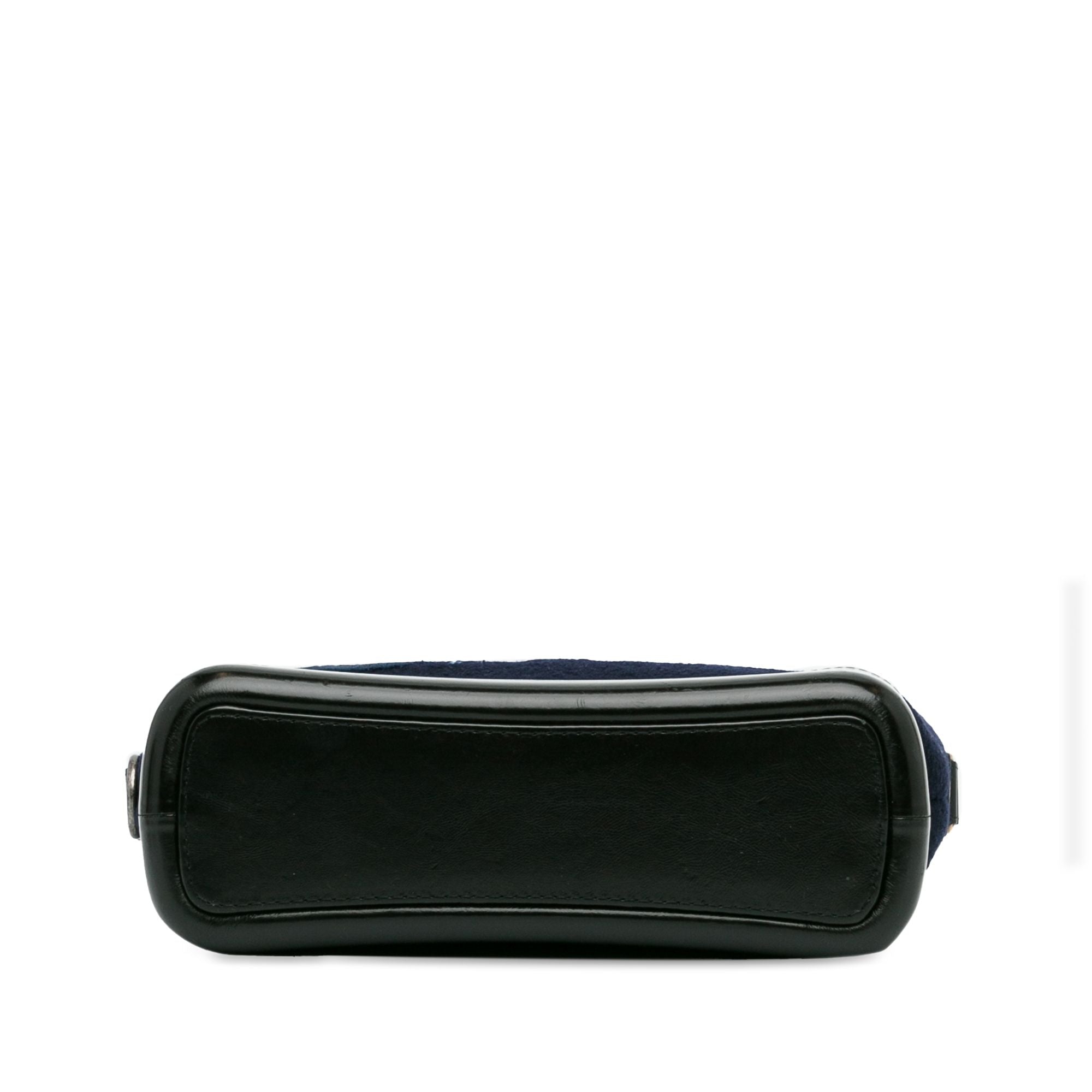 Chanel Medium Wool Paris-hamburg Embroidered Gabrielle Crossbody Blue