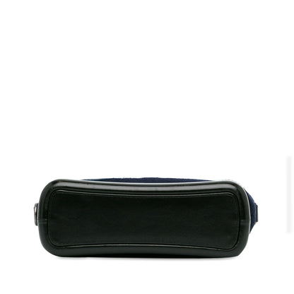 Chanel Medium Wool Paris-hamburg Embroidered Gabrielle Crossbody Blue