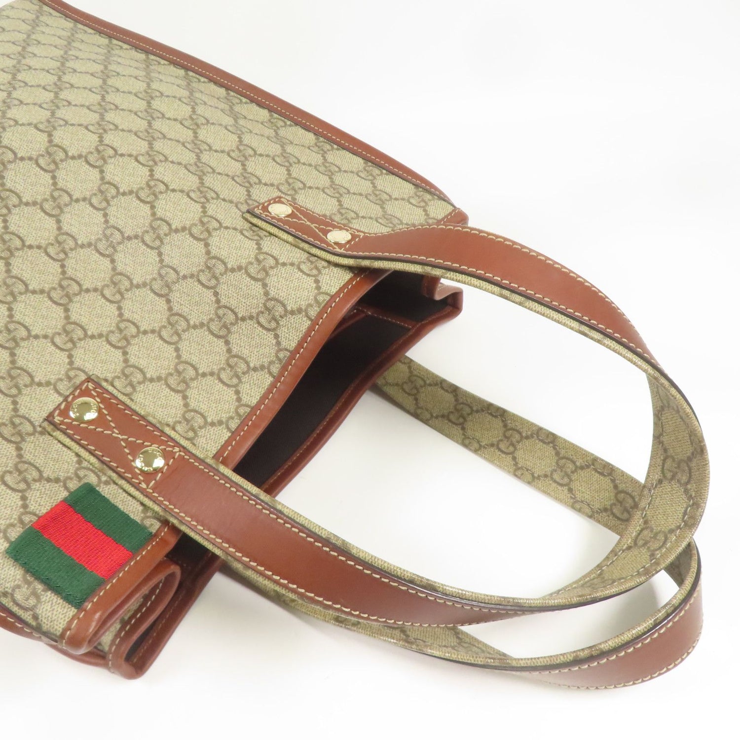 Gucci GG Plus Monogram Small Signature Web Loop Vertical Tote