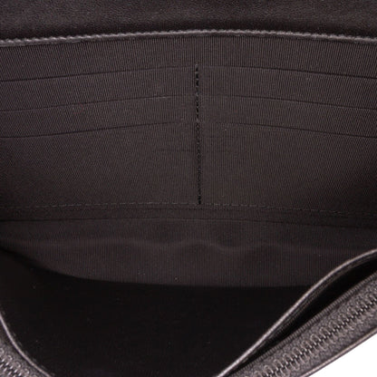 Chanel CC Embossed Lambskin Wallet On Chain Black