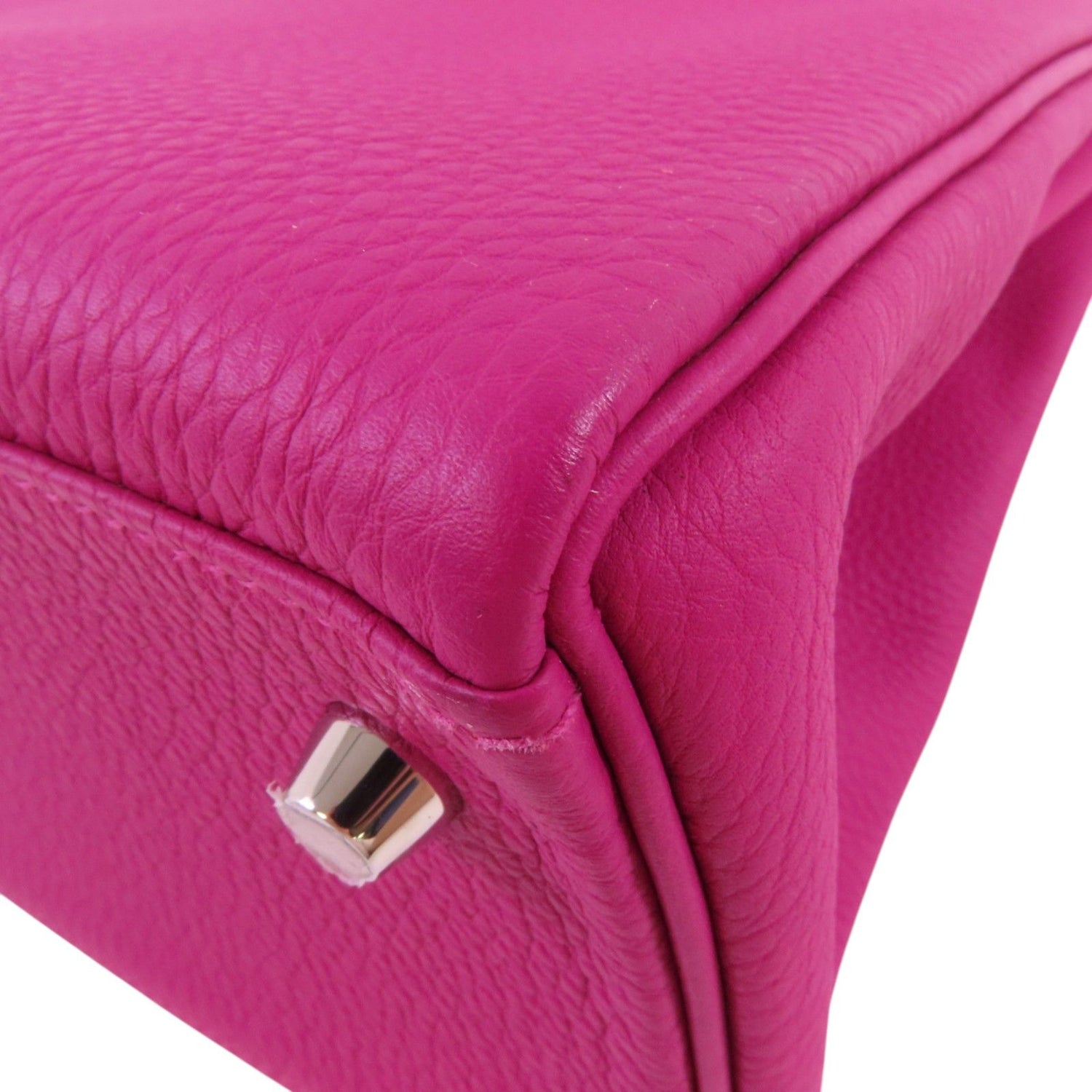 Hermes Leather Kelly 28 Silver Hand-turned Shoulder Back Bag Double Bag 2way Shoulder Bag Rose Purple Purple Togo