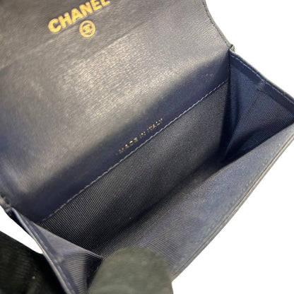 Chanel Matelasse 2.55 Coin Case Calfskin Blue Gold Plated (no Card)