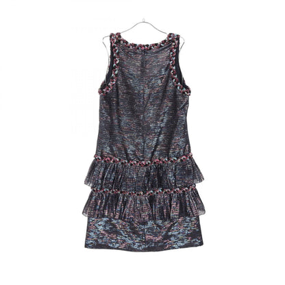 Chanel Black Multicolor Coco Mark Dress Silk P 70048v 48334