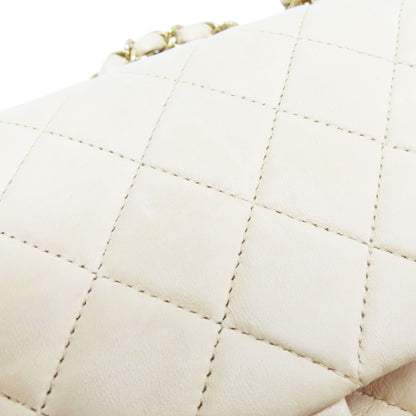 Chanel Matelasse Coco Mark 25 Shoulder Bag Lambskin Beige Gold Metal (no Card)
