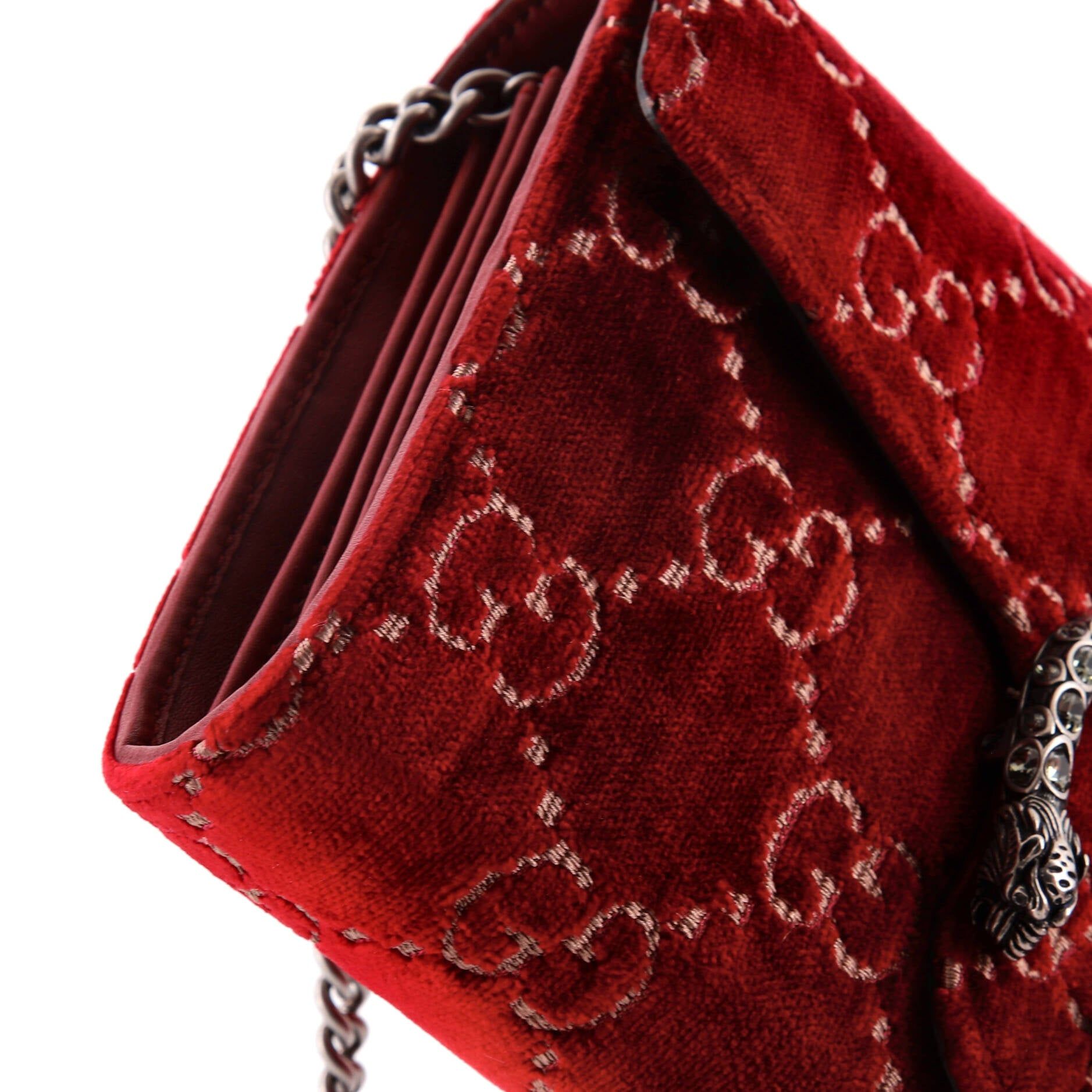 Gucci Dionysus Chain Wallet Gg Velvet Small
