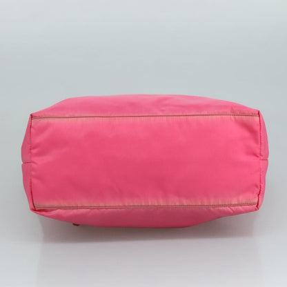 Prada Tote Bag Nylon Pink Silver Auth