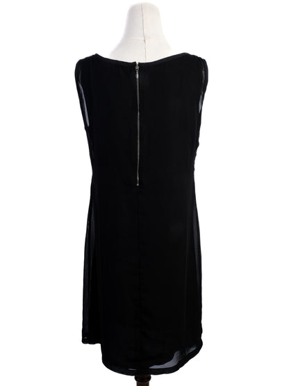 Excellent Luisa Cerano Black Floral Sequin Dress Size XL